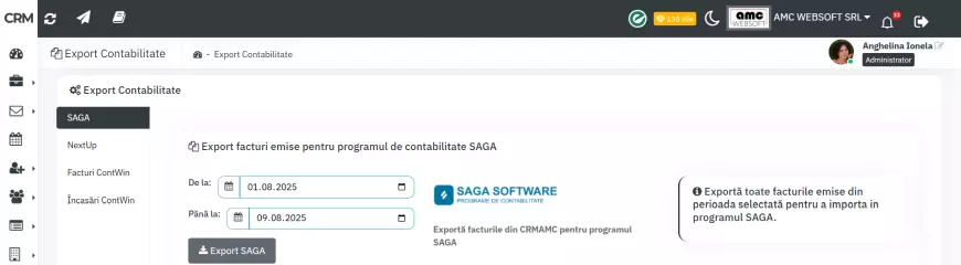 export facturi pentru contabilitate